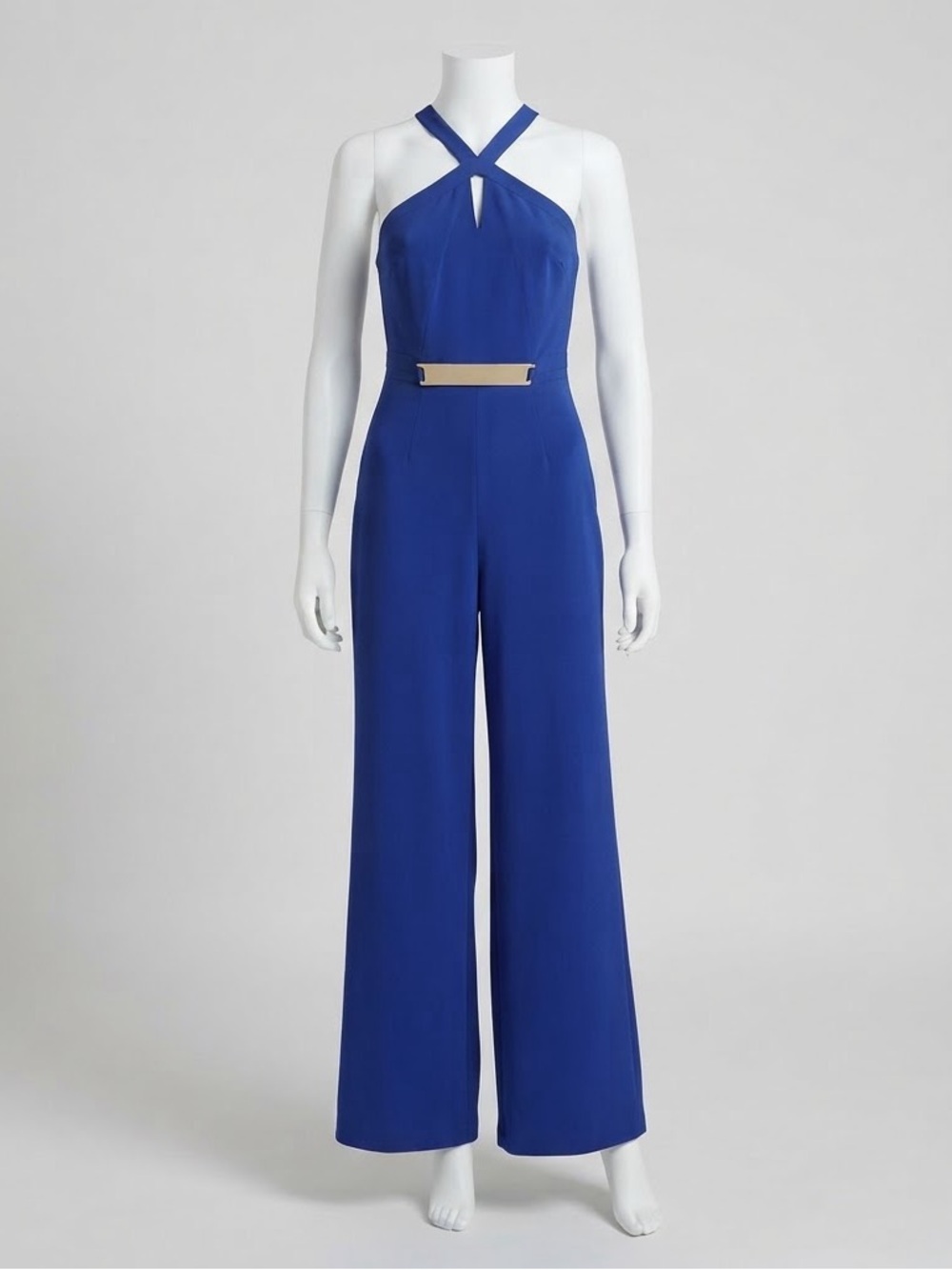 Sleek & Sophisticated Guess by Marciano Royal Blue Halter Jumpsuit in Size 4